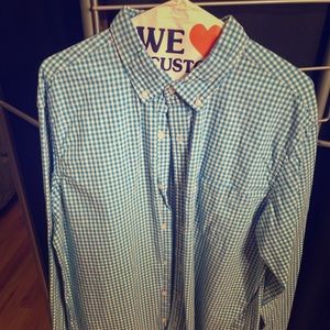 Old navy large blue and white plaid button down